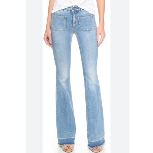 Stella McCartney Denim - Stella McCartney Sz 29 The 70s Flare Jeans Light Wash Mid-Rise Stretch Designer